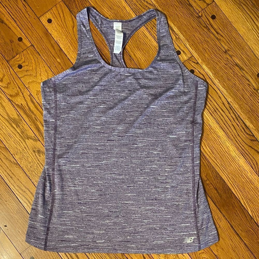 New Balance purple heather racerback running workout tank top